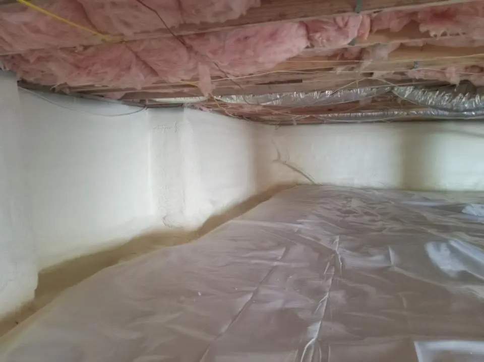 Crawl space encapsulation with closed-cell spray foam for Storm Damage Roof Repair in Fishersville