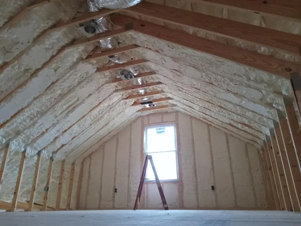Spray foam roofing application for Crawl Space Insulation project in Fishersville